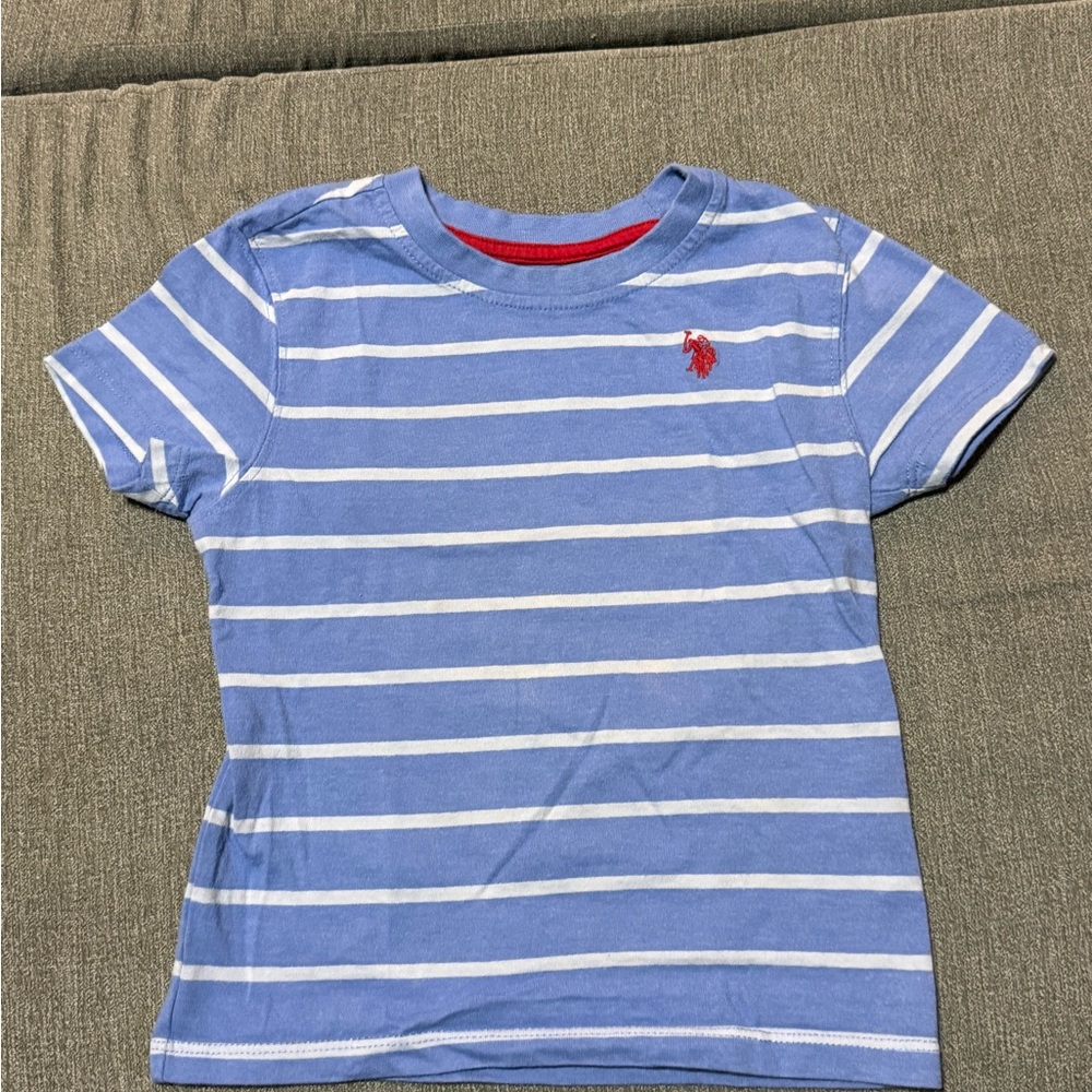 U.S. Polo Assn. Blue and White Striped 4T Kids Tee